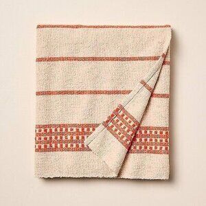 Hearth & Hand Magnolia Border Check Woven Throw Blanket Blush/Poppy Dobby Cotton